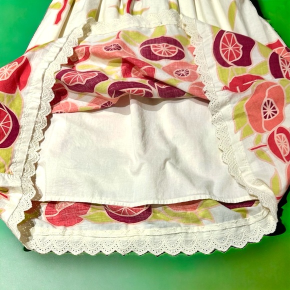 HP Bitten by Sarah Jessica Parker belted poppy sundress, size 8 cream pink green - Picture 4 of 16